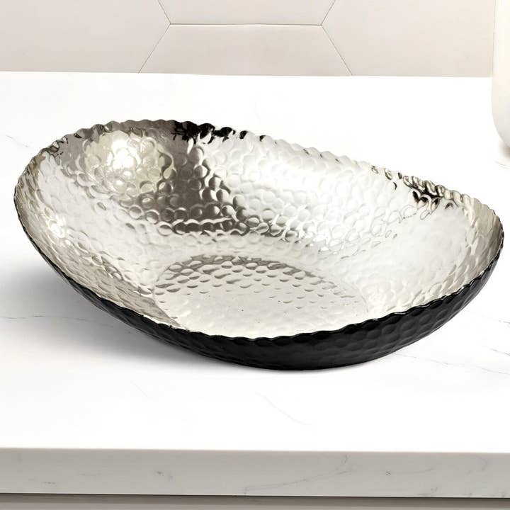 Monarch Abode - Wholesale Decorative Plate/Dish/Bowl - Hand Hammered Modern Decorative Bowl 12.75 x 8.75 inch16