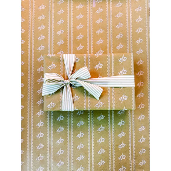 70cm x 100m Rolls KRAFT BLOOM Olive/White for wholesale by CHIC&PAPER