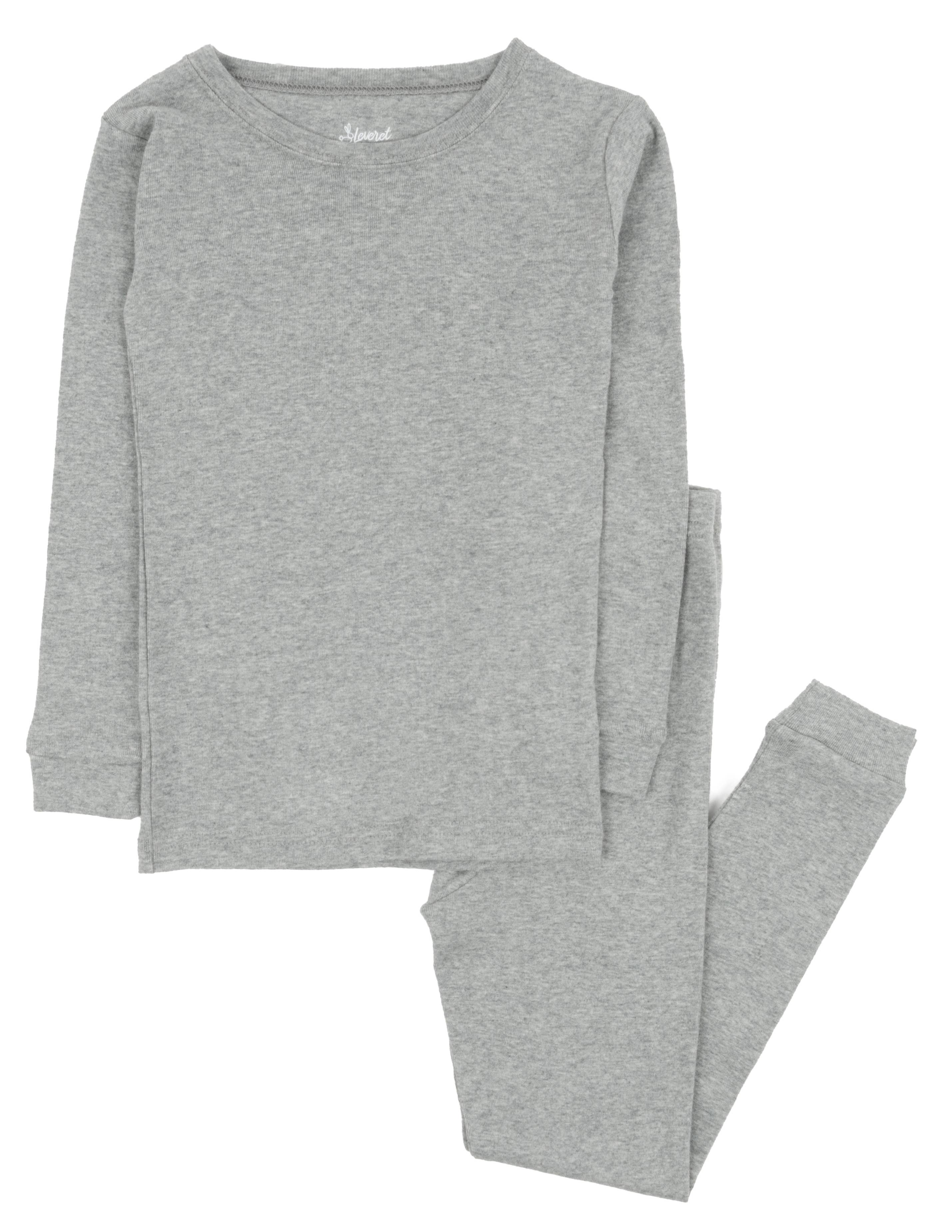 Leveret Pajamas - Vente Haut et bas de pyjama – enfant - Pyjama deux pièces en coton pour enfants Solid Neutrals10