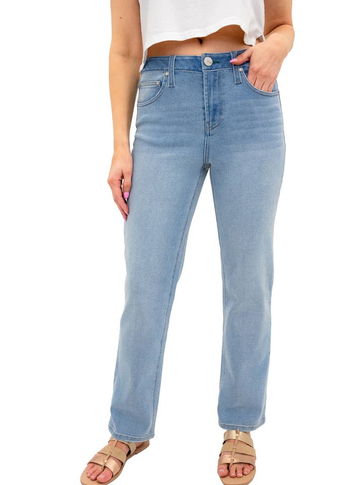 30" Sustainable Straight Leg Jean w/ Contrast Waistband for wholesale by 1822 Denim