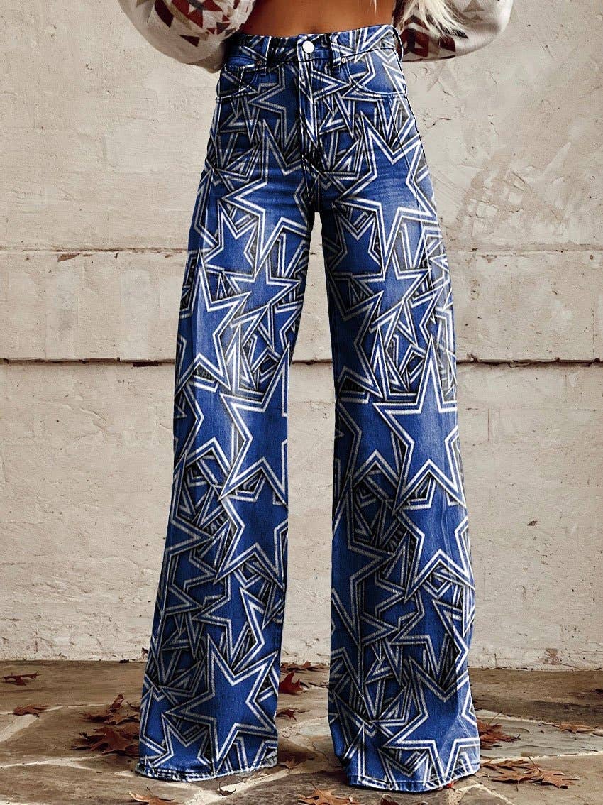 Tourtiwi - Wholesale Pants - Women's - Printed Women's Wide Leg Pants Flared Long Pants4