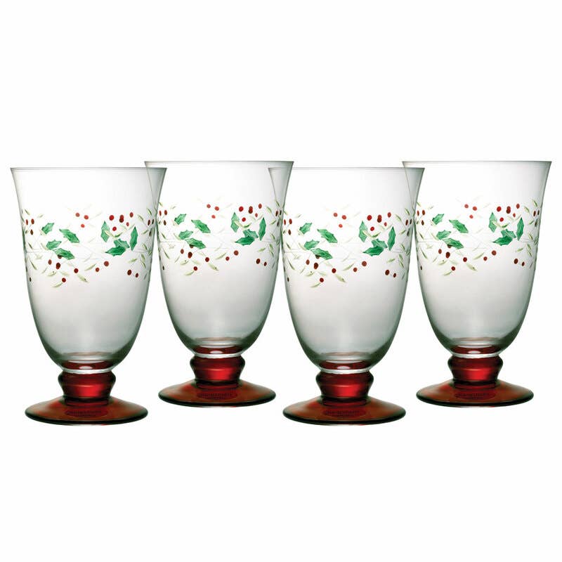 RED GREEN Winterberry S4 14 Oz Water Goblet for wholesale on Faire0