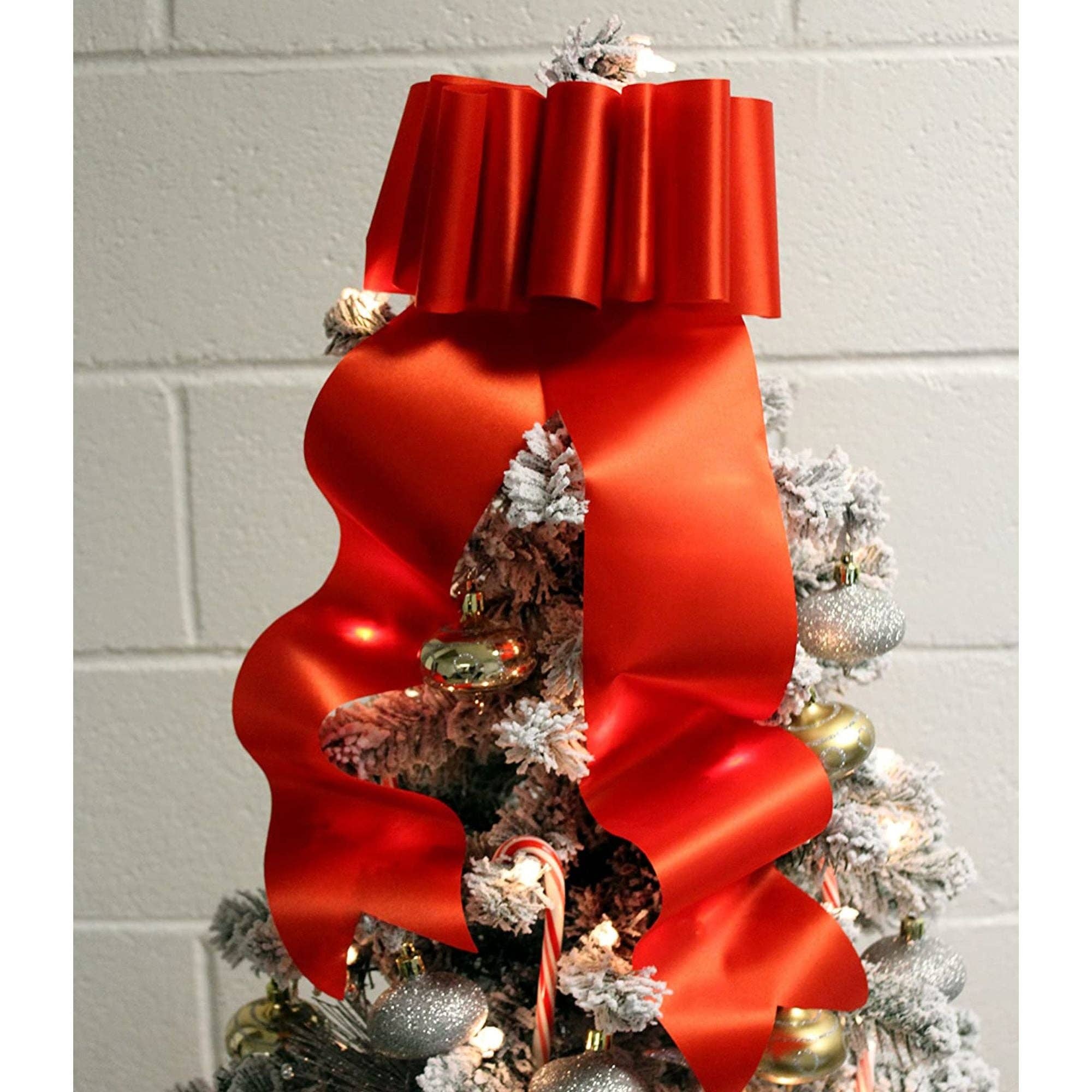 Kurated Korner – Großhandel Band – Geschenke verpacken – Cornucopia Satinband, 10,2 cm breit, rot, 10 Meter1