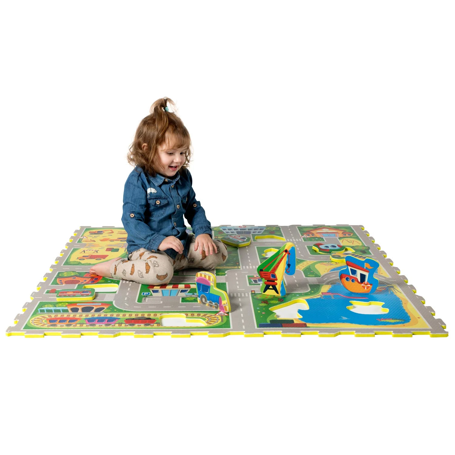 HM Hamburg Merchants GmbH – wholesale Play mat – Kids & baby – Hakuna Matte Foam Play Mat «City» 1.2 x 1.2 m3