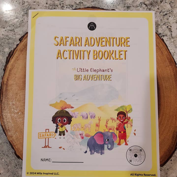 10-Page Safari Adventure Activity Booklet | Pack of 12 Units for wholesale by Mila Inspired LLC