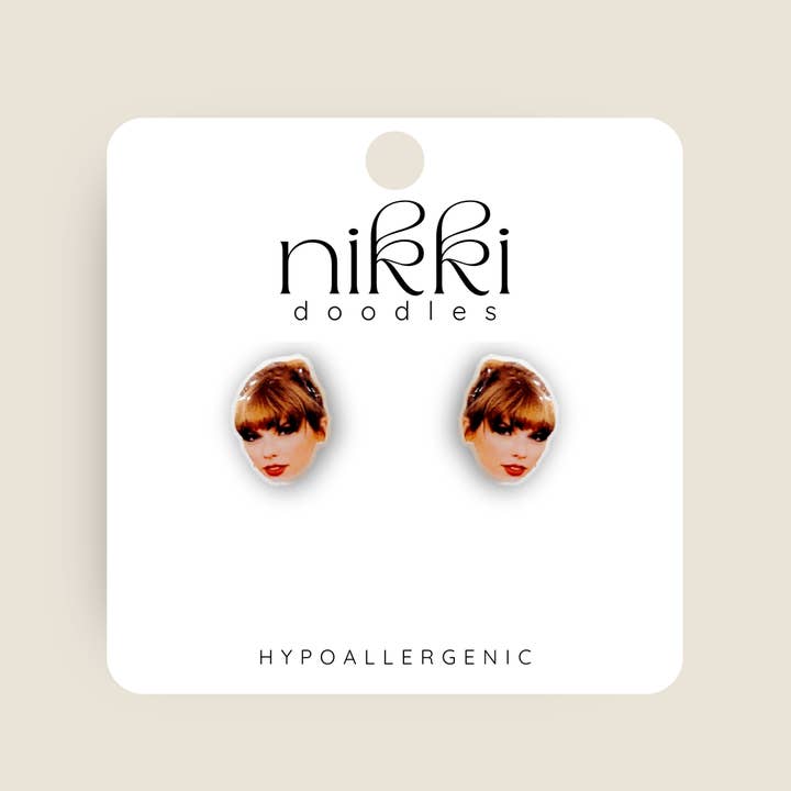Nikki Doodles - Wholesale Stud/Post Earrings - Taylor Swift Novelty Stud Earrings