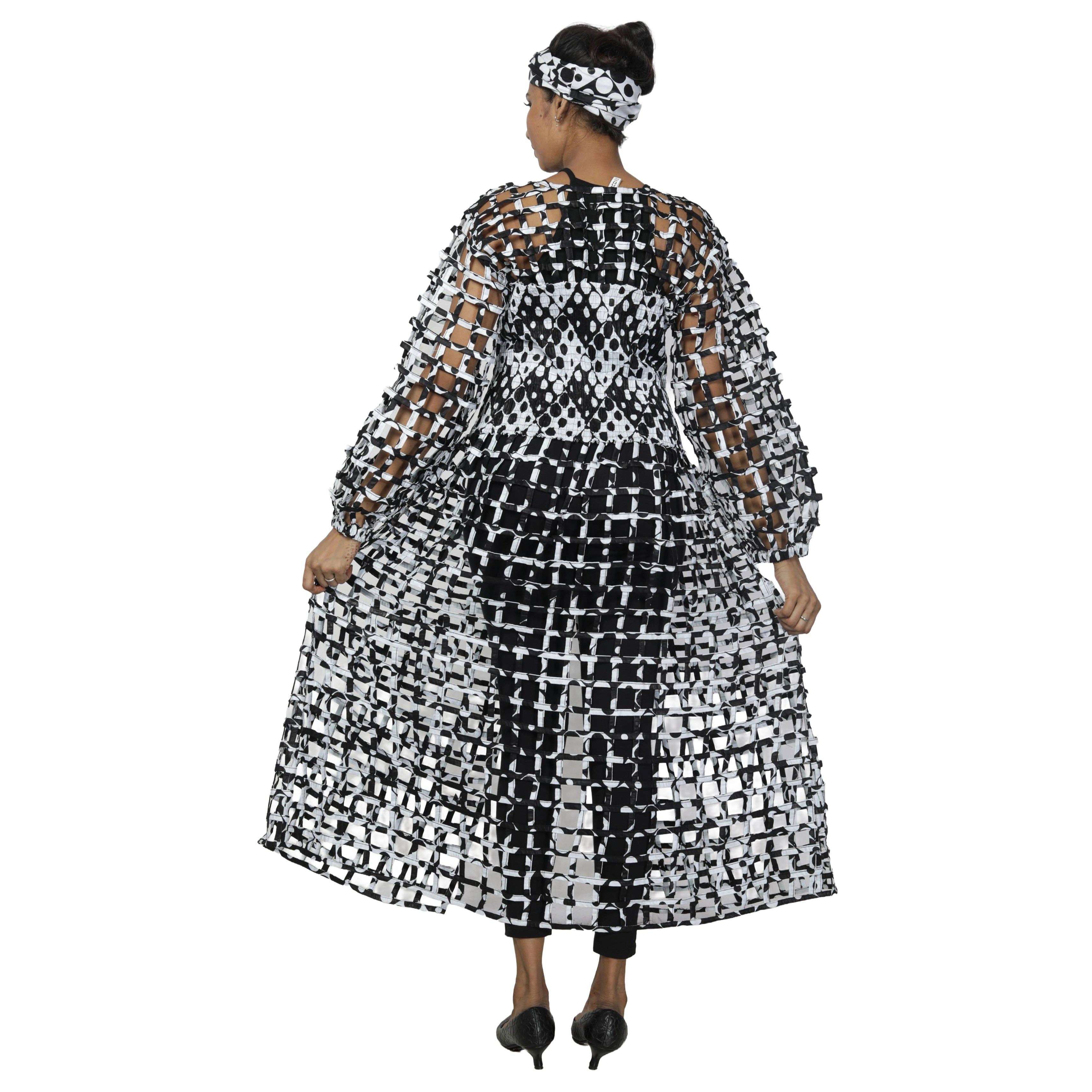 African Stars - Wholesale Dress - Women's - Women's Long Sleeve Smocked Bodice Cage Dress -- FI-ST12223