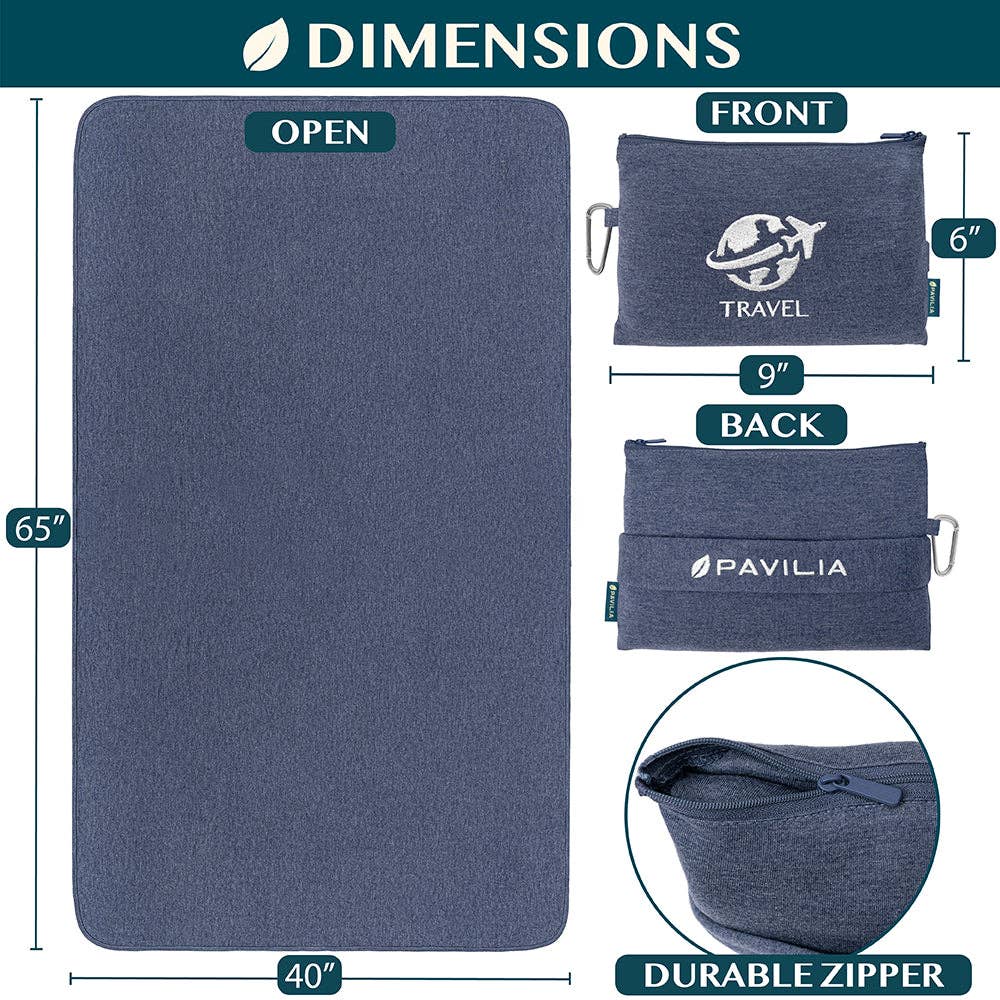 Pavilia - Wholesale Travel Blanket - Compact Fleece Travel Blanket Pillow33