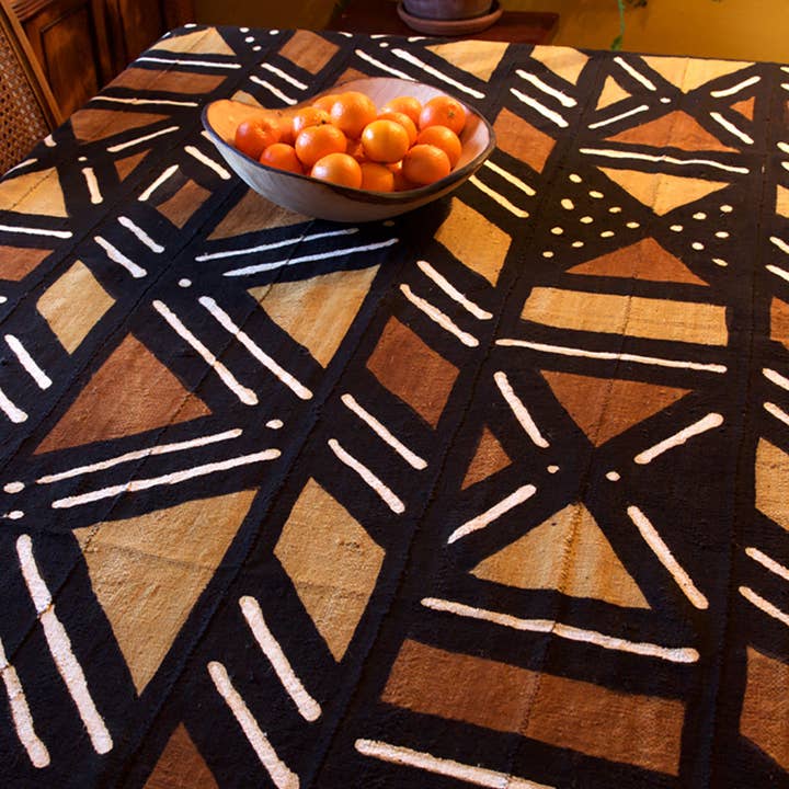 Swahili | AFRICAN MODERN - Wholesale Throw Blanket - Classic Bogolan Throw Blanket from Mali1