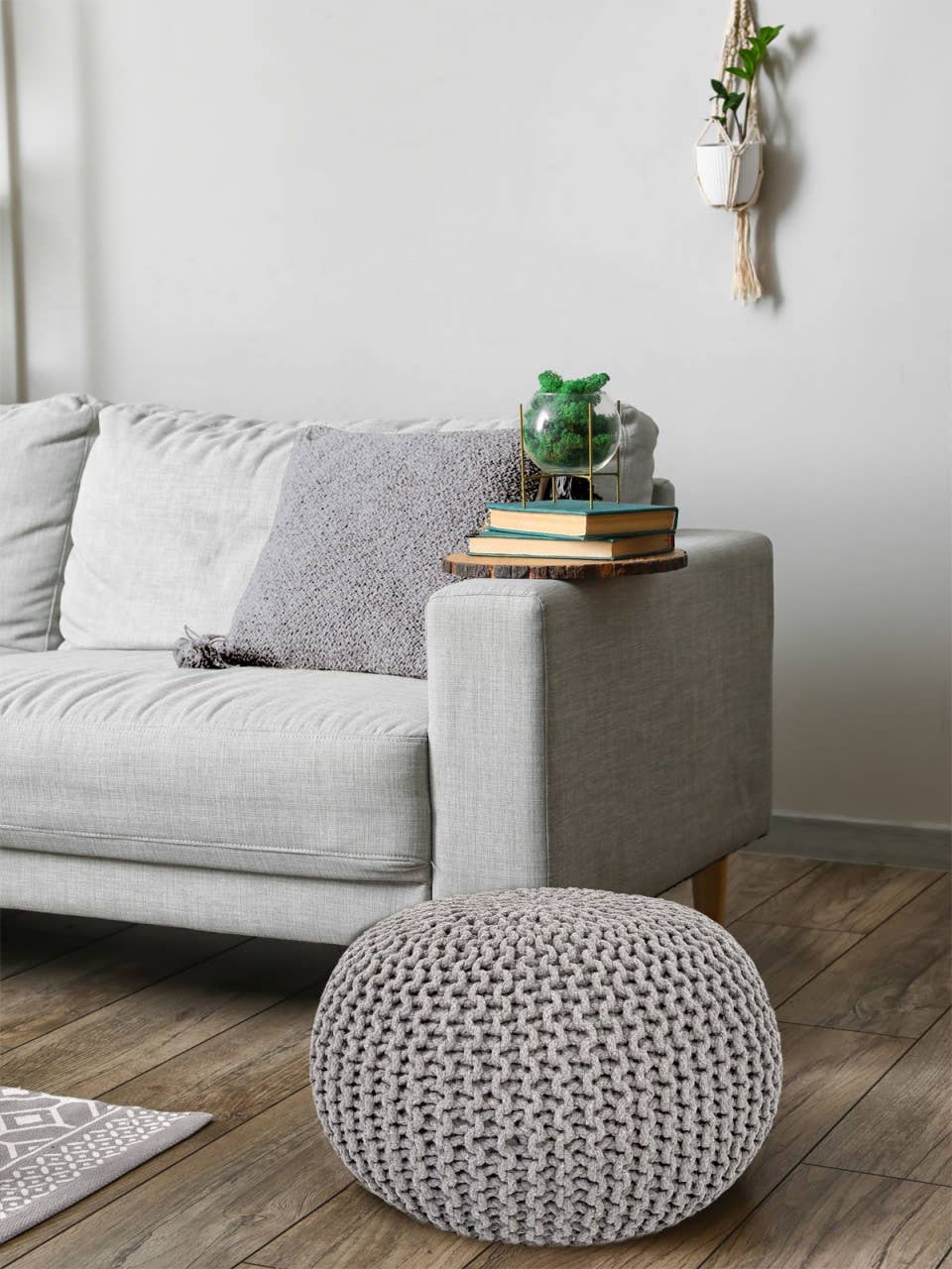 Voglrieder - Wholesale Pouf - Pouf, diameter 55 cm, knitted stool, pouf, pouf, floor cushion, large7