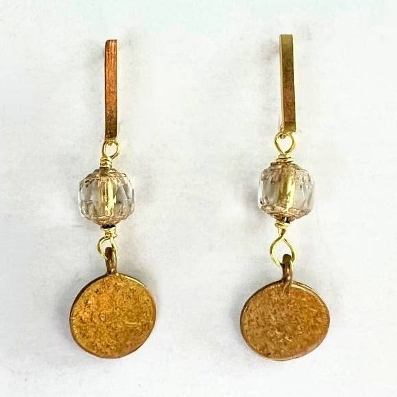 Pièces d'or + Perles de verre cathédrale pour la vente par Wood + Feather Designs