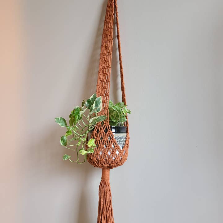 Macramé Mouse - Vendita all'ingrosso Fioriere a sospensione - Grande appendiabiti per piante in stile rete centrale