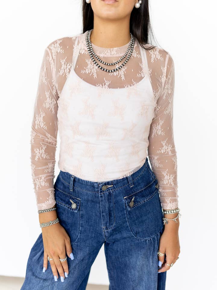 TH1221 S191 LACE TOPS Dusty Pink ( 1 Piece) for wholesale by Turquoise Haven