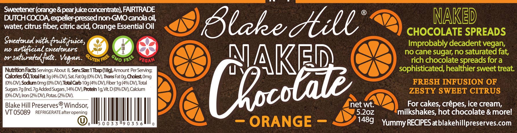 Blake Hill Preserves - Wholesale Jam/Jelly - NEW 5oz Naked Chocolate Orange Spread (5.2oz)9