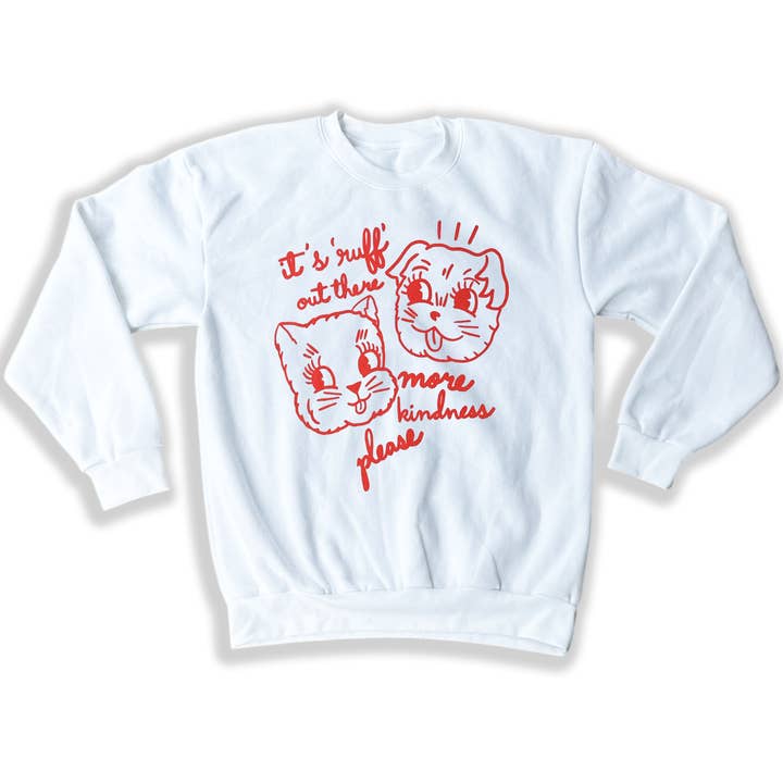 Es Duro Ahí Fuera - Sudadera Blanca Unisex con Gráfico para venta al por mayor de yarrow goods