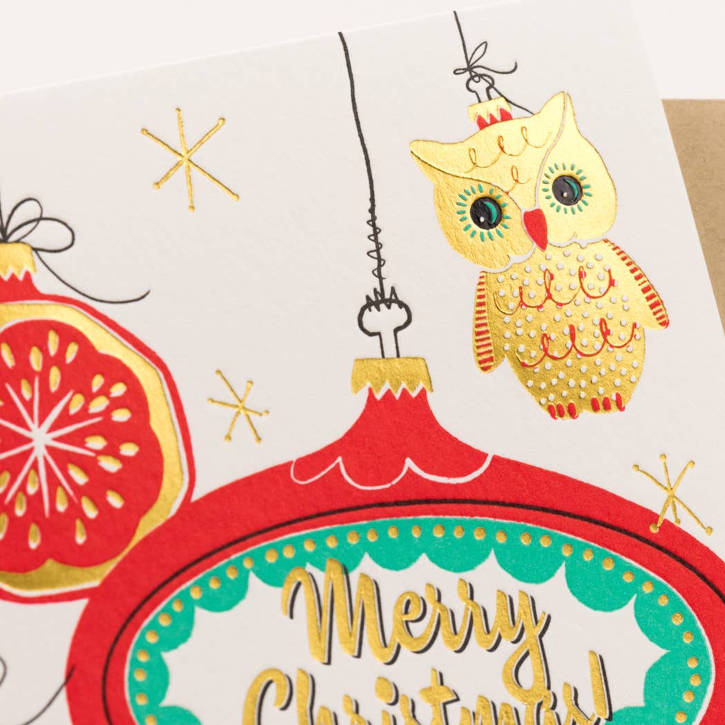 Porchlight Press Letterpress – Engroshandel Julekort – Vintage ferie retro ornamenter kort6