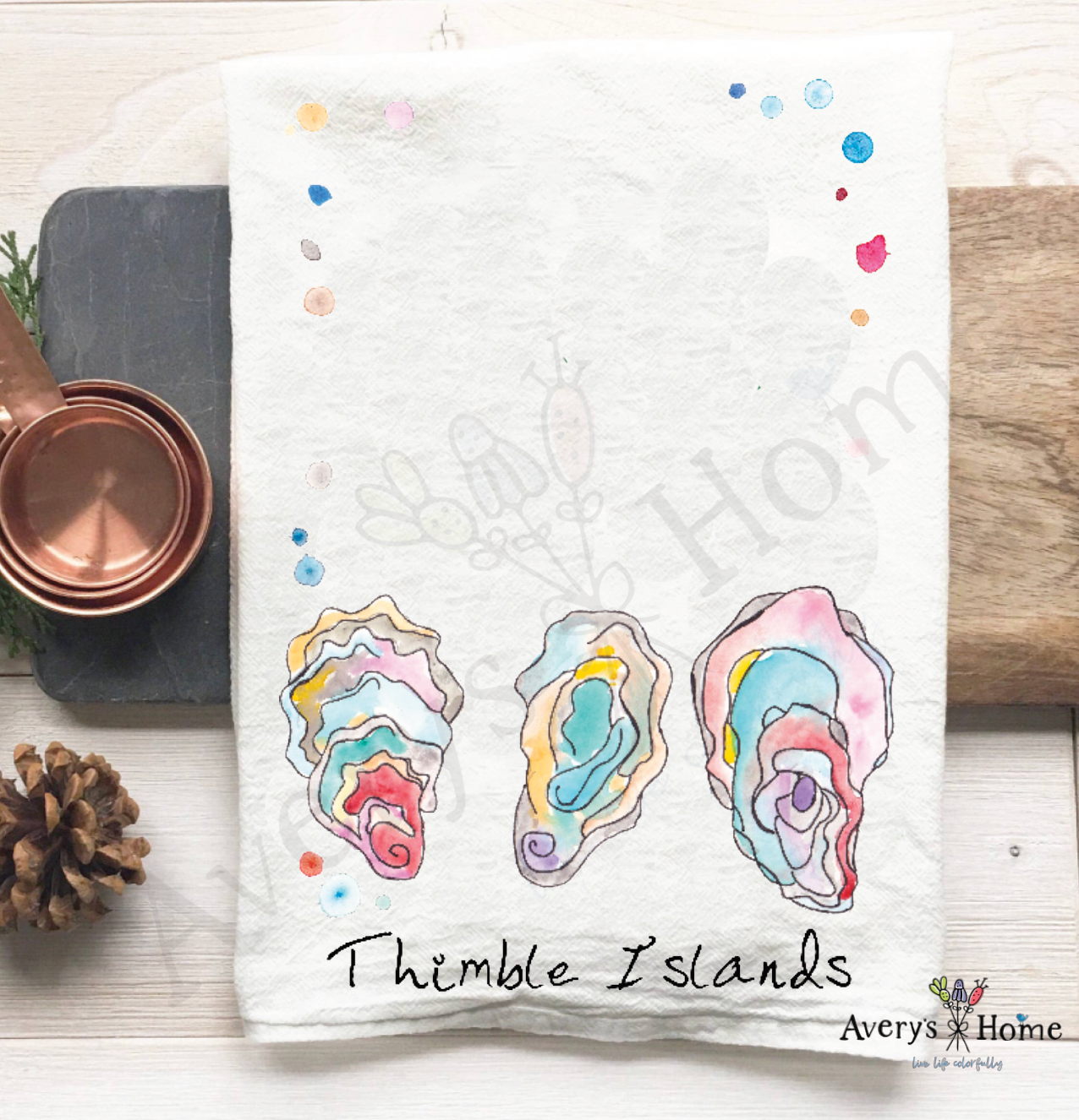 Avery's Home - Vente Torchons - Torchon Personnalisable Souvenir Océan Coquilles d'Huître46