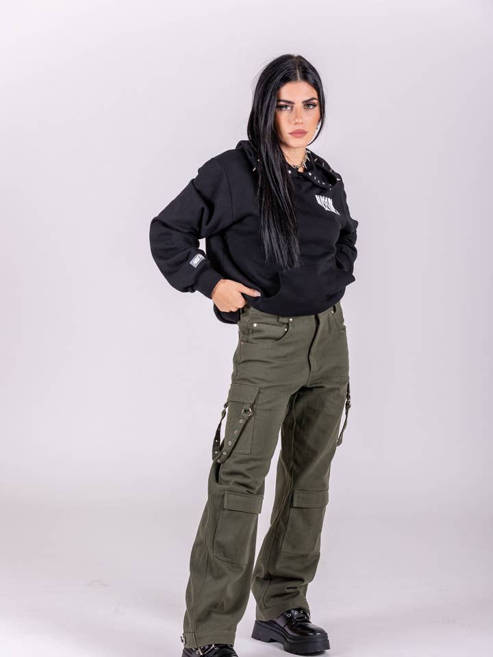 Jeans Sk8ter Baggy Verde Scuro per la vendita all'ingrosso da parte di Alice’s Lips