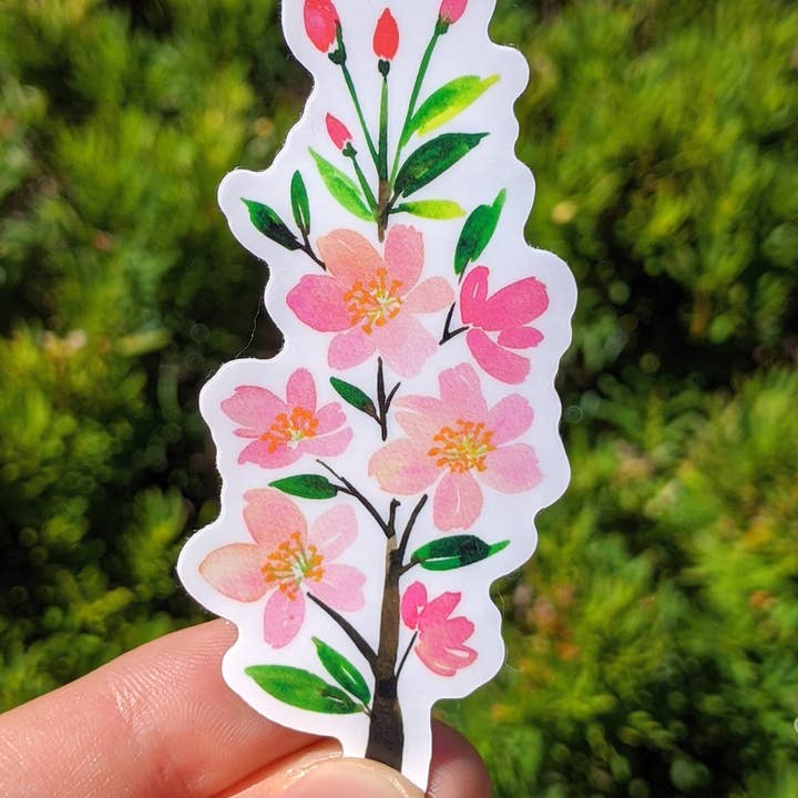 Cherry blossom flower vinyl sticker for wholesale by Nina Belle Designs