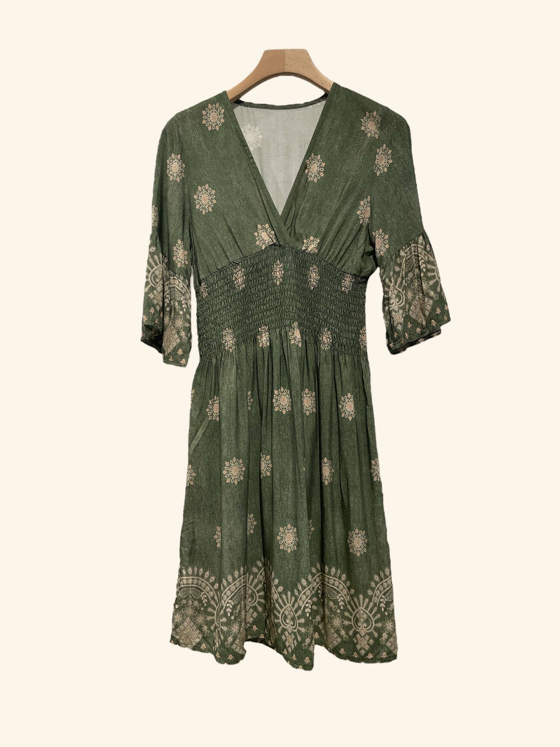 Nota bene - Wholesale Dress - Women's - Short smocked printed dress Art238654