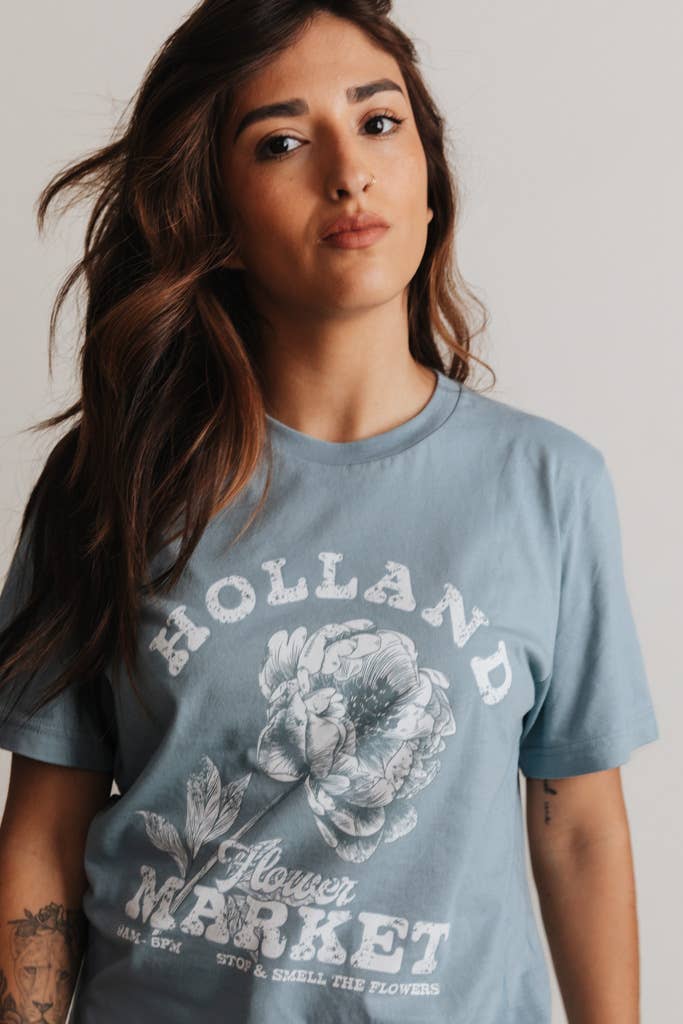 Crowned Free - Wholesale Screen Printed T-Shirt - Women's - Holland Flower Market Tee5