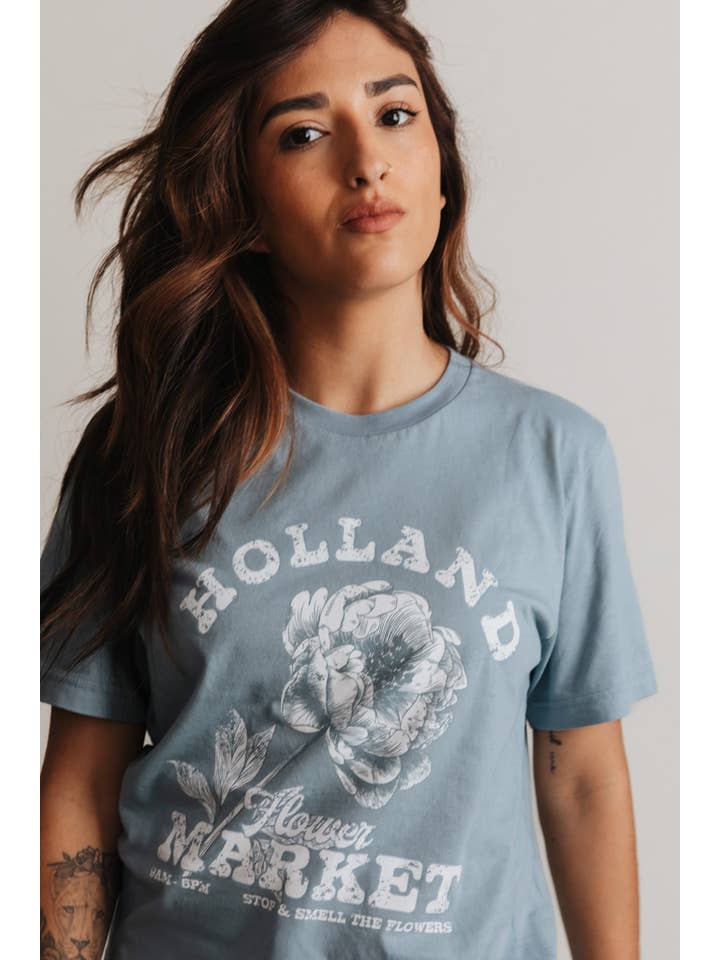 Crowned Free - Wholesale Screen Printed T-Shirt - Women's - Holland Flower Market Tee5
