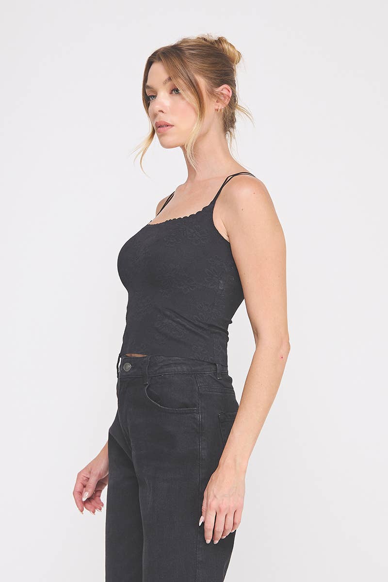 Allie Rose - Wholesale Camisole - Women's - Floral lace knit bralette Cami 1