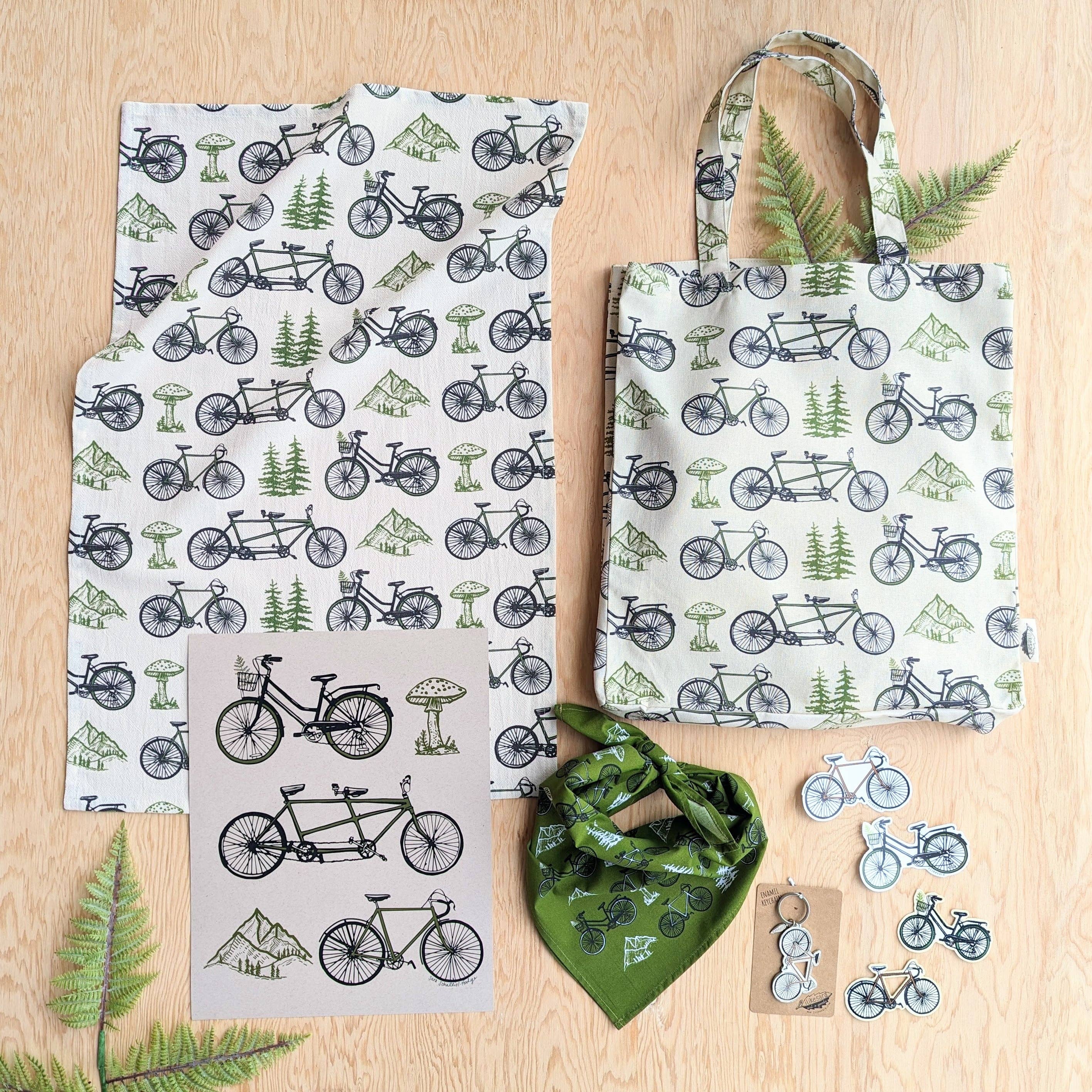 ilikesara | art + goods – wholesale Bandana – Unisex – bandana | bicycle adventure - green nature tree mountain scarf4