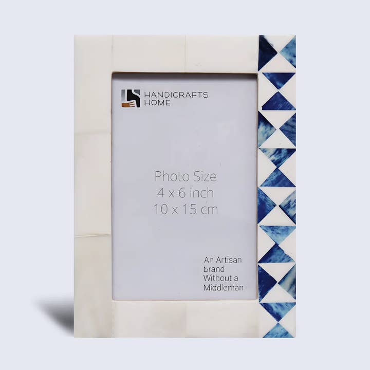 White & Blue Bone Inlay Picture Frame - 4x6 & 5x7 for wholesale by Handicrafts Home