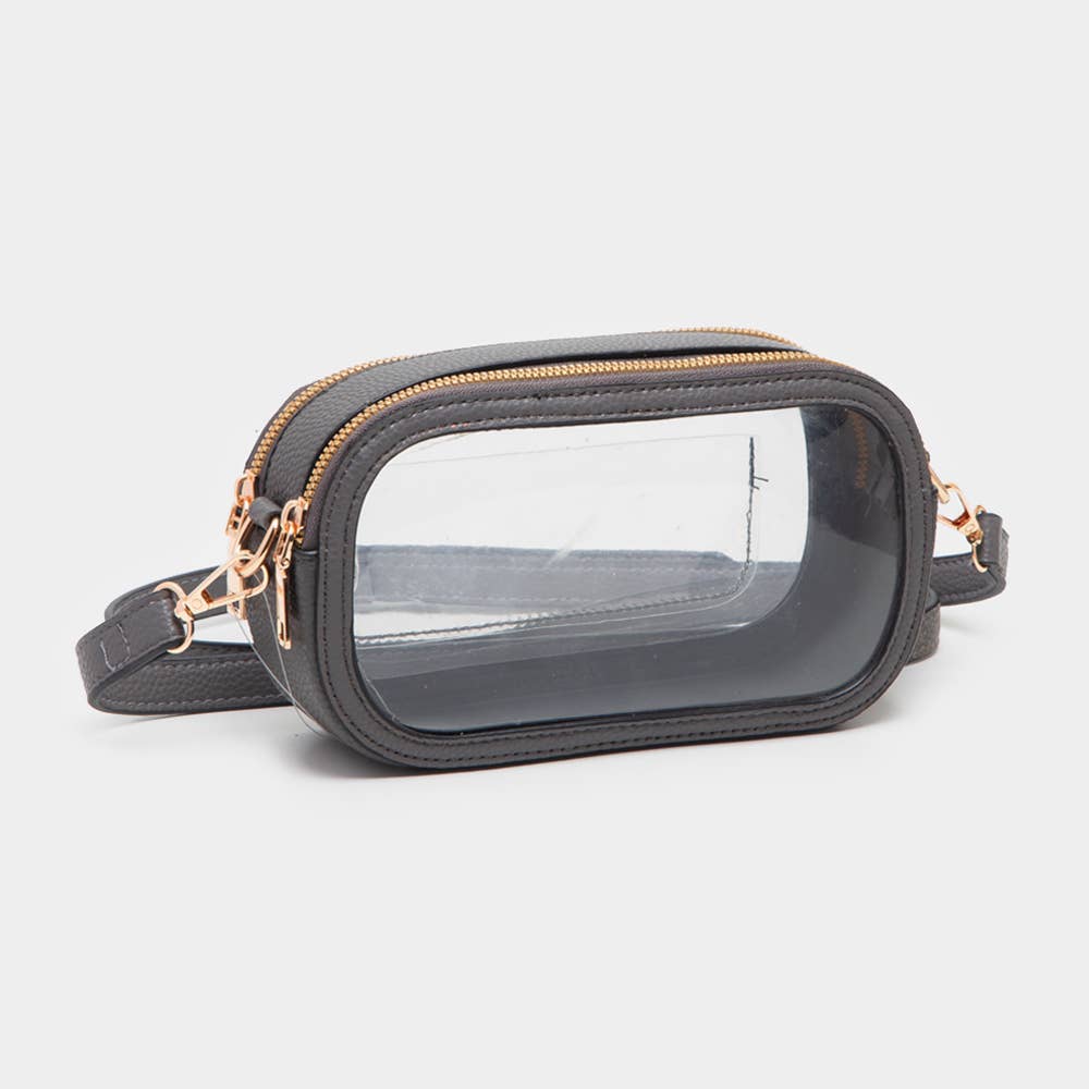 Sensibling Corp. - Wholesale Crossbody Bag - Women's - Solid Faux Leather Transparent Rectangle Crossbody Bag3