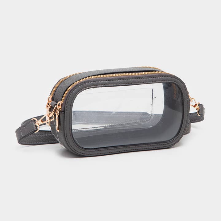 Sensibling Corp. - Wholesale Crossbody Bag - Women's - Solid Faux Leather Transparent Rectangle Crossbody Bag3
