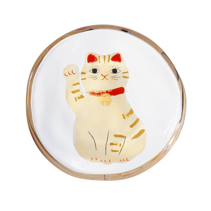 ADERIA - Wholesale Decorative Plate/Dish/Bowl - Medeta Mono - Lucky Cat Mini Plate | 5 Pattern Options