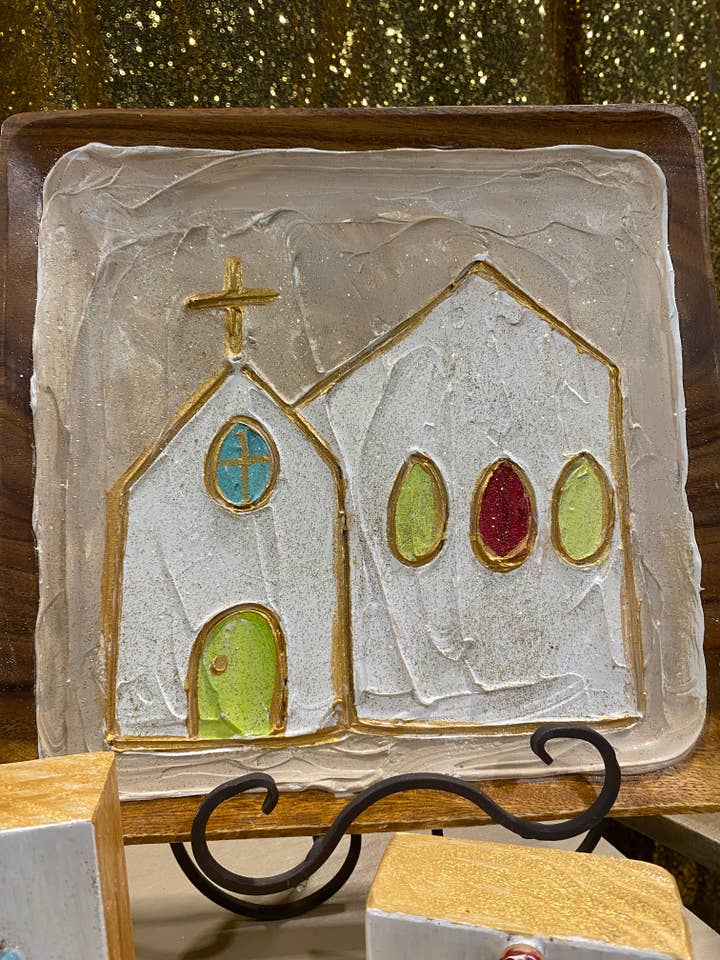 Church Multi Window Wood Panel for wholesale by Loftin Design Co