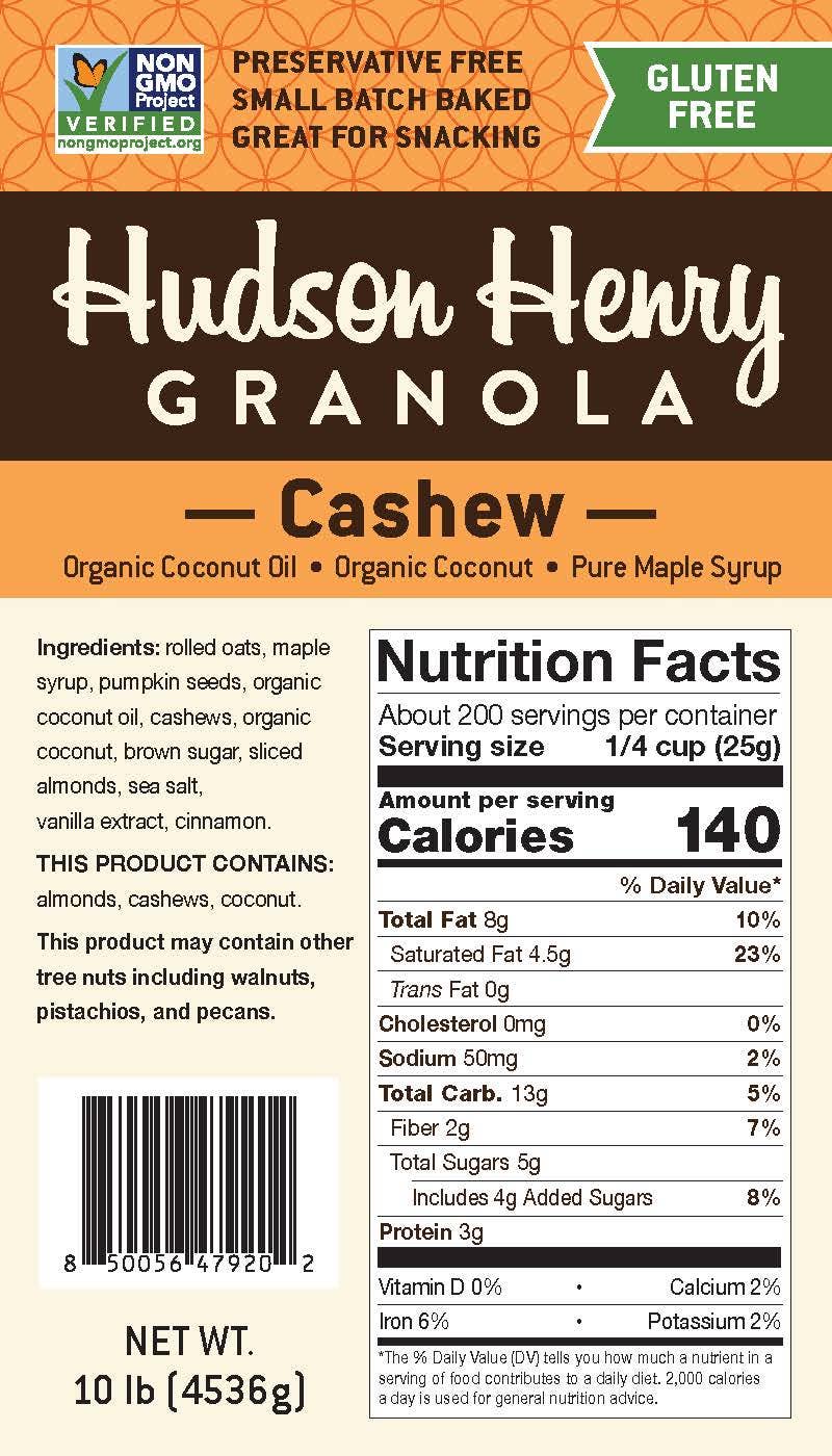 Hudson Henry Baking Co. - Wholesale Granola - Cashew Coconut Granola - BULK 10# (4-2.5# bags)1