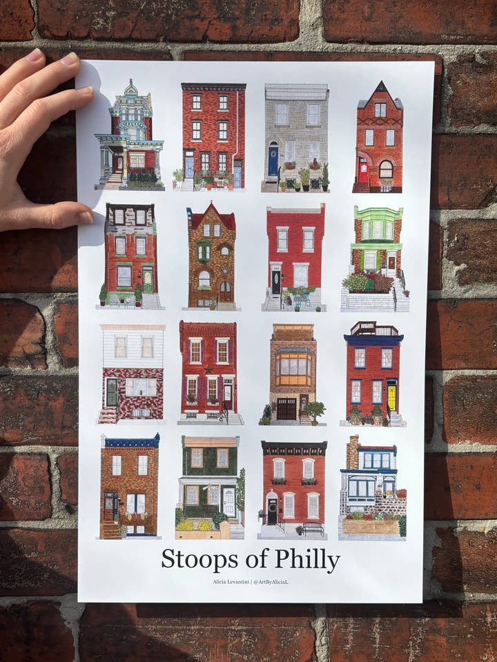 Stoops of Philly 11x17 Poster for wholesale by ArtByAlicia