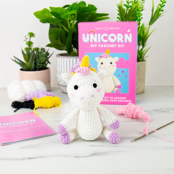 Cute Unicorn DIY Kawaii Crochet Kit for wholesale by Gift Republic