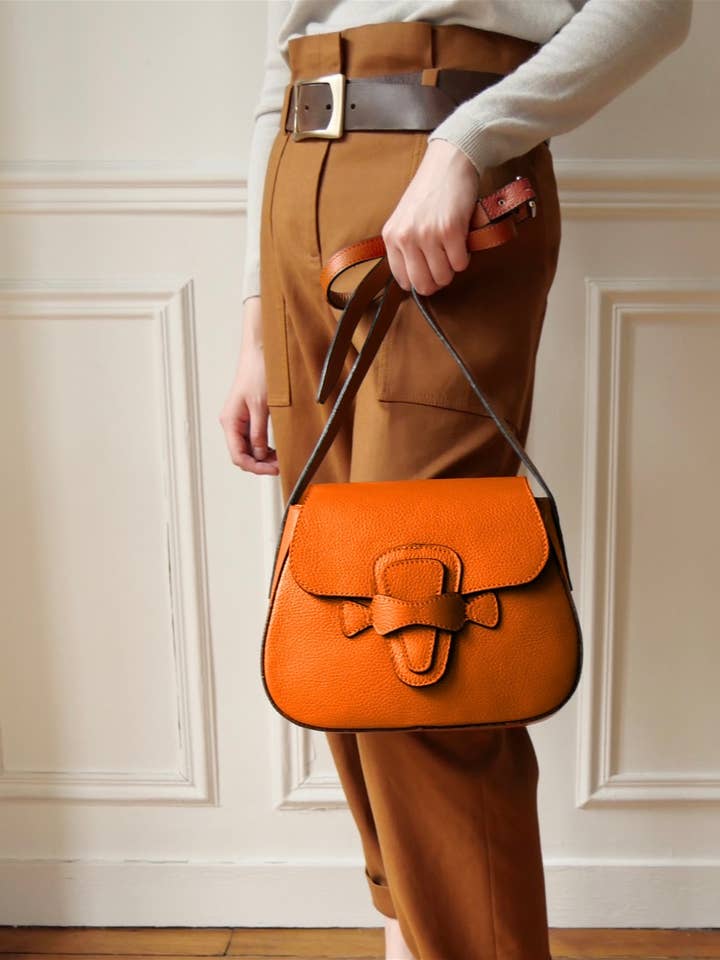 Grained leather crossbody bag for wholesale by JULIA PARIS