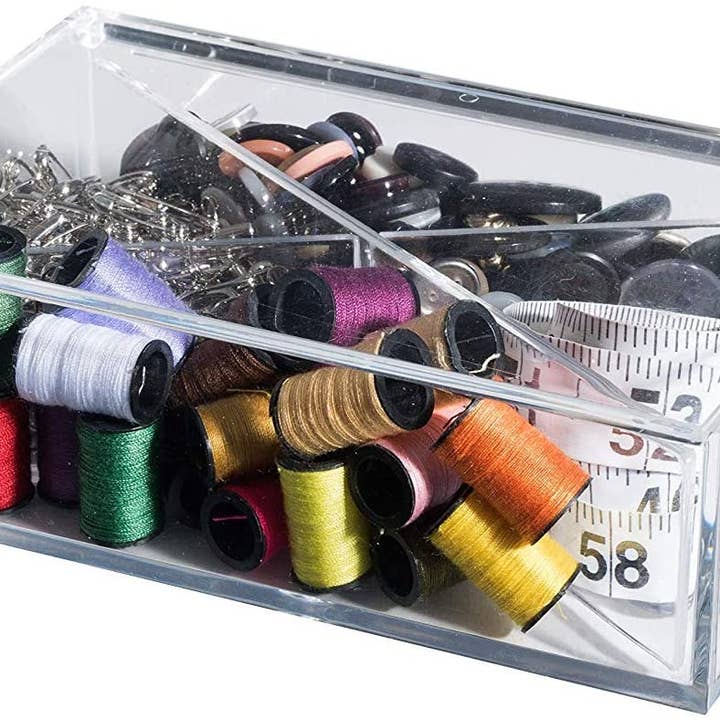 Hammont - Wholesale Gift Box - Clear Acrylic Boxes with dividers 2 Pack 6.3''X3.94''X1.97''
