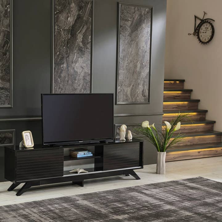 Luxia Tv Stand Black for wholesale on Faire1
