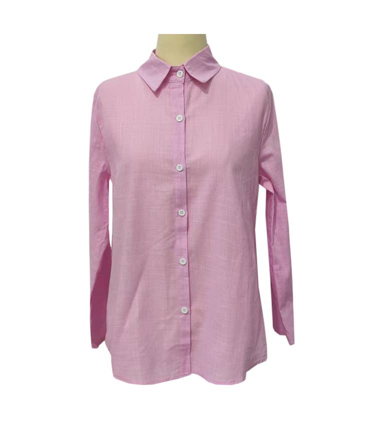 Rosa Clothing - Wholesale Shirt - Women's - Solid Color Casual Loose Long-Sleeve Shirt13