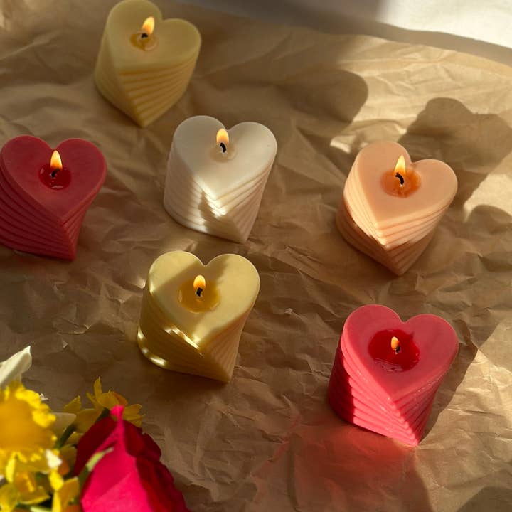Nely Store - Wholesale Novelty Candle - Rotating Heart Pillar Candle | Valentines Day Candle