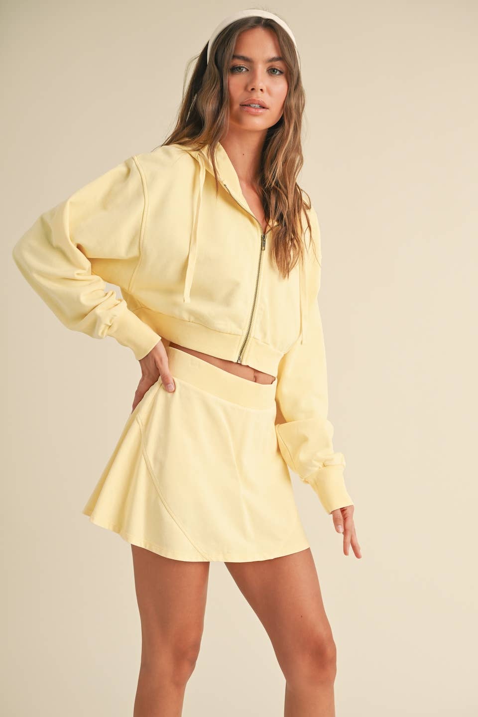 KIMBERLY C - Wholesale Hoodie - Women's - Mineral Wash Oversized Crop Hoodie22