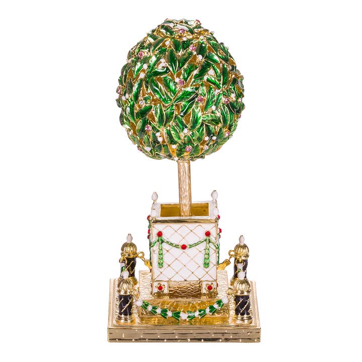 Faberge style Bay Tree (Orange Tree) Egg Trinket jewel box for wholesale by danila-souvenirs