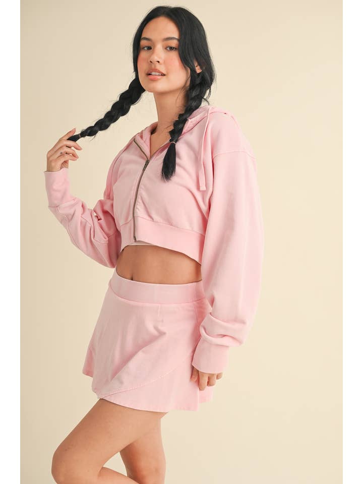 KIMBERLY C - Wholesale Hoodie - Women's - Mineral Wash Oversized Crop Hoodie10