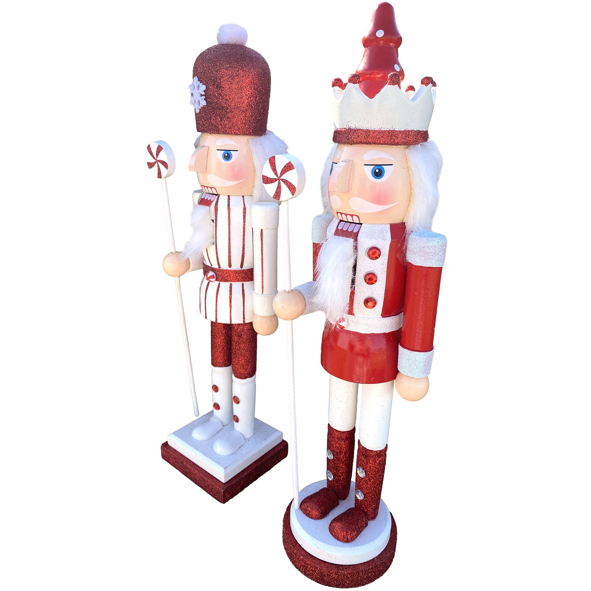 Santa’s Workshop Inc. - Wholesale Holiday Nutcracker - 15" Red Peppermint Nutcracker, 2 asst.1