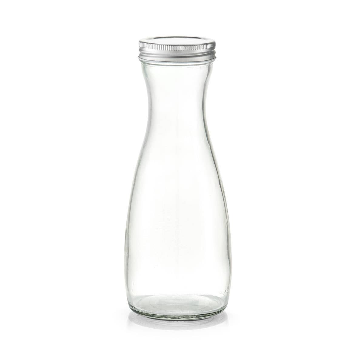 transparent Glass carafe with metal lid, 950 ml for wholesale on Faire0