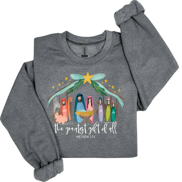 Christmas Nativity - Greatest Gift of All SS/Sweatshirt for wholesale by Ally Co