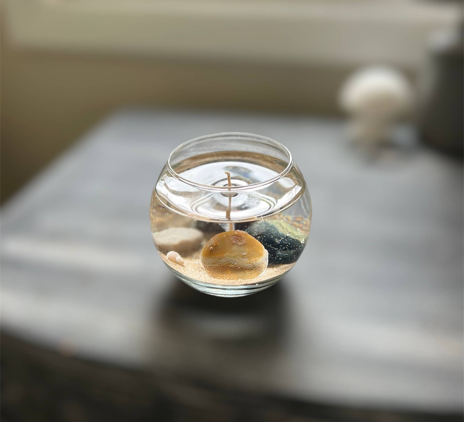 Rock Bottom Candle Company – Engroshandel Glaslys – Cedar Pine Petoskey Stone Fishbowl Rock Lys, 16oz5