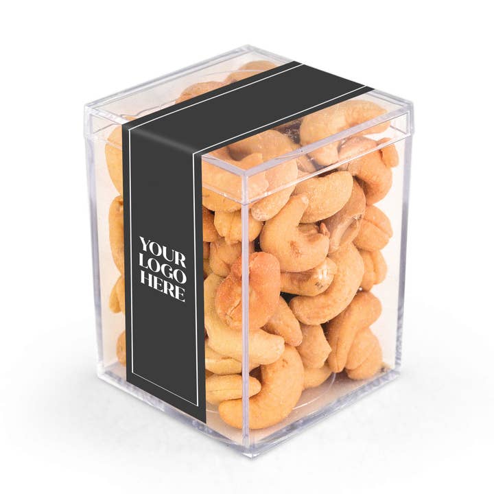3" GEO Cube, Roasted & Salted Cashews (48 count) for wholesale by In-Room Plus