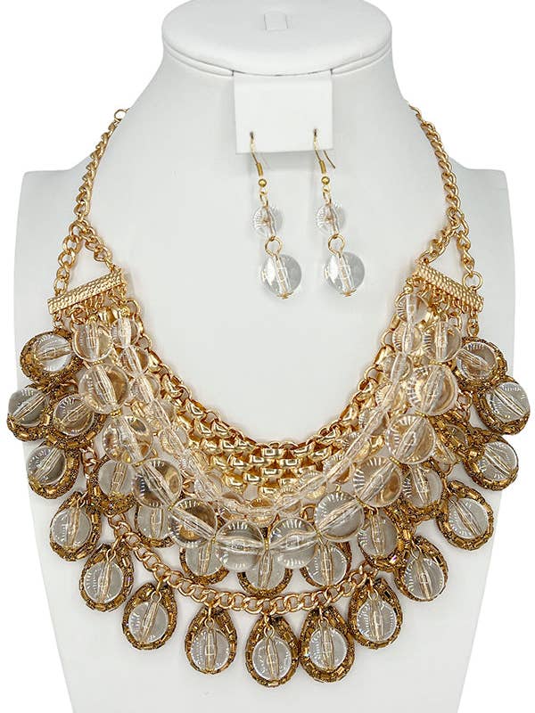 Bollen pärla kedja uttalande halsband Set för wholesale av Andrea Bijoux